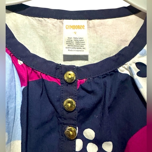 Gymboree Girls Dress, bold vintage floral print, Size 7,  Cotton, Good cond - Picture 6 of 6